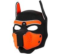 Heavelove Masque intégral amovible de costumade pour chiens et adultes - Capuche de jeu pour chiens et humains (orange)