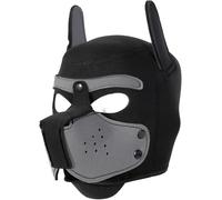 Heavelove Masque intégral amovible de costumade pour chiens et adultes - Capuche de jeu pour chiens et humains (gris)