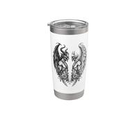 Heaven and Hell Demon Angel Skull Gothic Tattoo Gobelet isotherme en acier inoxydable double paroi