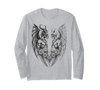 Heaven and Hell Demon Angel Skull Gothic Tattoo Manche Longue