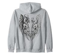 Heaven and Hell Demon Angel Skull Gothic Tattoo Sweat à Capuche