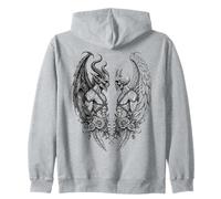 Heaven and Hell Demon Angel Skull Gothic Tattoo Sweat à Capuche
