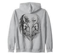 Heaven and Hell Demon Angel Skull Gothic Tattoo Sweat à Capuche