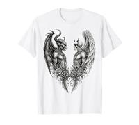 Heaven and Hell Demon Angel Skull Gothic Tattoo T-Shirt