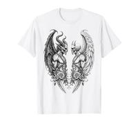 Heaven and Hell Demon Angel Skull Gothic Tattoo T-Shirt