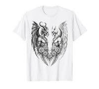 Heaven and Hell Demon Angel Skull Gothic Tattoo T-Shirt