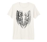 Heaven and Hell Demon Angel Skull Gothic Tattoo T-Shirt Haut de Gamme
