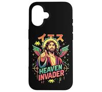 Heaven Invader Jesus, Jeu d'arcade rétro, Anime Christian 8 Bits Coque pour iPhone 16