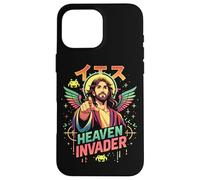 Heaven Invader Jesus, Jeu d'arcade rétro, Anime Christian 8 Bits Coque pour iPhone 16 Pro Max