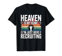 Heaven is My Home I'm Just Here Recruiting T-Shirt Graphique avec Valeur, Homme, Noir, S