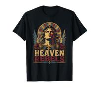 Heaven Rebels Ange Guerrier Chrétien Archange Ailes Croix T-Shirt
