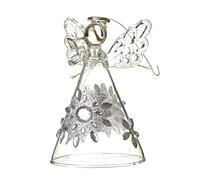 Heaven Sends Ange de Noël en verre avec jupe de fleur (8 cm)
