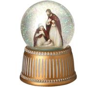 Heaven Sends Boule à neige dorée avec musique - Crèche de Noël - Décoration de Noël avec dôme d'eau pailleté et mélodie traditionnelle