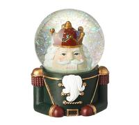 Heaven Sends Boule à neige soldat vert foncé de 10 cm - Décoration traditionnelle en résine de style casse-noisette avec dôme d'eau pailleté pour décoration de Noël festive