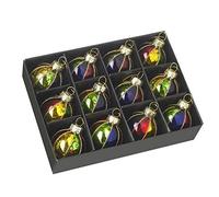 Heaven Sends Lot de 12 boules de Noël en verre multicolores pour décoration de sapin de Noël
