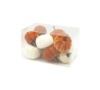 Heaven Sends Lot de 12 citrouilles en velours crème et orange pour décoration d'Halloween