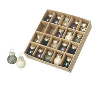 Heaven Sends Lot de 20 mini boules de Noël en verre Gris et blanc 2 cm