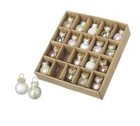 Heaven Sends Lot de 20 mini boules de Noël en verre Rose et blanc 2 cm