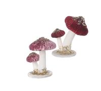 Heaven Sends Mélange de 2 champignons en velours rose et bordeaux pour décoration de table