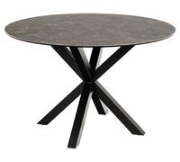 Table à manger ronde 119x119x75,5 cm en céramique noire - BUGGIO