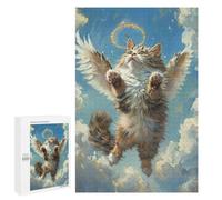 Heavenly Angel Cat Art Print-1 Puzzle 1000 Pièces Educa Jouet en Bois Cadeau Unique Décoration Intérieure Jeu Éducatif Challenge Toy Adultes Et Enfants À Partir De 14 Ans 1000 PCS