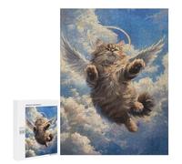 Heavenly Angel Cat Art Print Puzzle 1000 Pièces Educa Jouet en Bois Cadeau Unique Décoration Intérieure Jeu Éducatif Challenge Toy Adultes Et Enfants À Partir De 14 Ans 500 PCS