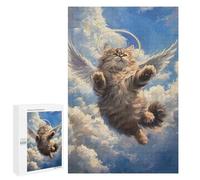 Heavenly Angel Cat Art Print Puzzle 1000 Pièces Educa Jouet en Bois Cadeau Unique Décoration Intérieure Jeu Éducatif Challenge Toy Adultes Et Enfants À Partir De 14 Ans 1000 PCS