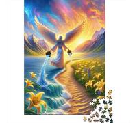 Heavenly Angel Painting Puzzle 1000 Pièces Educa Jouet en Bois Cadeau Unique De l'art De La Décoration Jeu Éducatif Challenge Toy pour Adultes Et Enfants À Partir De 12 Ans 52x38cm/1000pcs
