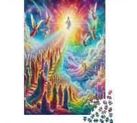 Heavenly Ascension Scene 1000 Pieces for Adults Rainbow Heavenly City Art Fun and Challenging Family Game Great Gift 52x38cm 1000pcs
