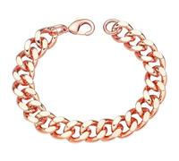 Heavenly Metals Bracelet en cuivre pour homme et femme - Chaîne à maillons cubains en cuivre pur 99,9 % - 5 mm, 7 mm, 9 mm, 12 mm de largeur - 16,5 cm à 22,9 cm de long - Boîte cadeau incluse - Marque