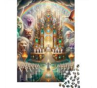 Heavenly Throne with Rainbow Puzzle 1000 Pièces Cadeau Unique Jeu Éducatif Défi Jouet À De Qualité Supérieure Peinture Art pour Adultes Et Enfants À Partir De 12 Ans 52x38cm/1000pcs