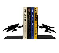 HeavenlyKraft Serre-livres décoratifs super-héros - Serre-livres en métal - Pour livres lourds - Décoration de maison/bureau/étagères, décoration de chambre d'enfant (poids 1,1 kg/paire)