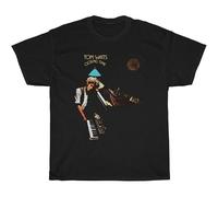 Heavy 1973 Tom Waits Closing Time Black Tee Round Neck Unisex Tops Men's 100% Cotton Short-Sleeve T-Shirts L