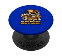 Heavy Breath Heavy Groove Funny Tuba Dog St Bernard Lover PopSockets PopGrip Adhésif
