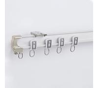 Heavy Du ain Ensemble de rails pliables L U S avec système de poulie multiple Kit d'installation pour montage au plafond ou au mur Blanc (rail unique 106,7 cm)