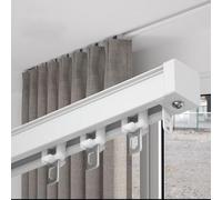 Heavy-Du ain Rail pour montage au plafond/mur 2,0-2,5 mm d'épaisseur de mur en alliage d'aluminium Mute Glissière flexible Idéal pour les ains lourds et séparateurs de pièce Blanc H