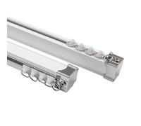 Heavy-Du ain Système de rails - Rail droit de 3,4 m / 11.2ft pour montage mural/plafond, poulie silencieuse, idéal pour les séparateurs de pièce et les tringles ainsain de lit
