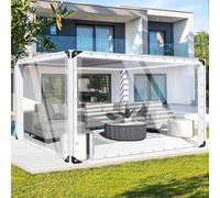 Heavy Du Bâche en PVC transparent imperméable de 0,4 mm avec œillets - Résistante à la déchirure - Housse de pluie en cristal C pour extérieur, balcon, tonnelle, caravane (6 x 10 m)