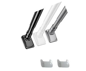 Heavy Du Barre de douche réglable de 2,5 cm de diamètre extensible de 4,6 cm, installation sans perçage, plateau inclus (gris, 310 400 cm)