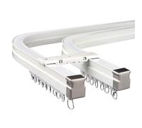 Heavy Du Barres incurvées réglables à double rail pour montage mural ou plafond Comprend supports et poulies 427 cm pour une installation facile