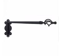 Heavy Du Bras Pivotant avec Supports Flexible 25 mm Diamètre Tige Pivotante Classique Embouts Rond Porte Fenêtre Porte Draperie Noir 70 cm