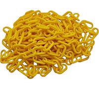 Heavy-Du Chaîne Ber en Plastique Jaune avec 2 S Hoo - 10 mm x 5 m Chaîne d'avertissement pour parkings, chantiers, allées, bordures appropriées et jardins