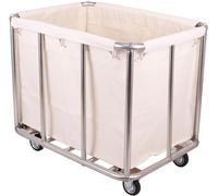 Heavy Du Chariot à linge sur roulettes Capacité 100 kg Chariot en lin avec doublure en toile pour hôpital et commercial Panier à linge pour vêtements faciles