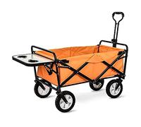 Heavy Du Chariot de jardin pliable multifonction pour camping, pêche et shopping avec plateau de table Charge 80 kg Rouge rose