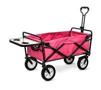 Heavy Du Chariot de jardin pliable multifonction pour le camping, la pêche et le shopping, charge de 80 kg avec plateau de table, rose rouge