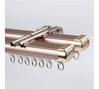 Heavy Du Double rail en aluminium de 2 m - Fixation au plafond/mur - Barre de séparation de pièce de 1,6 m de long idéale pour la maison, le bureau et les espaces événementiels