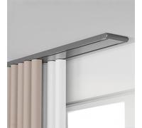 Heavy Du Double rangée de rails de plafond - Rail coulissant multifonction en alliage d'aluminium pour salles de bains et plus encore 2,9 m Gris et facile à installer