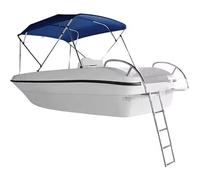 Heavy Du Échelle de bateau télescopique à 4 marches en acier inoxydable - Plateforme de nage pliable pour yacht pour un accès facile - Design argenté pour bateaux et yachts