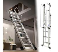 Heavy-Du Échelle de grenier 10 marches - Escalier de grenier antidérapant pour petites maisons, lits superposés et coffre-fort d'accès et design de 300 cm