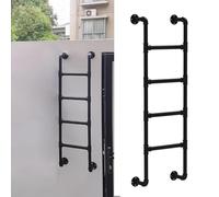 Heavy-Du Échelle de secours murale antidérapante 100-300 cm en fer noir avec capacité de charge de 150 kg - Sans danger pour camions, bateaux, greniers - Idéale pour les sorties d'urgence (150 cm)
